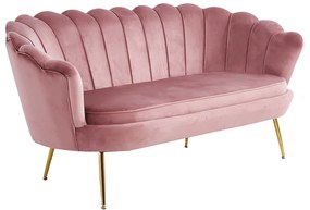Luxus heverő, 2,5-es ülés, rózsaszín/arany, Art-deco, NOBLIN
