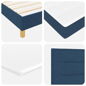 Boxspring ágy matraccal, kék, 160 x 200 cm, szövet