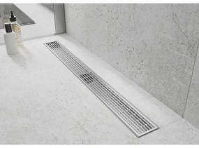 Mexen Lapos lineáris rozsdamentes ereszcsatorna 60 cm, 360°-os szifon, M33 minta, rozsdamentes acél, 1033060-40