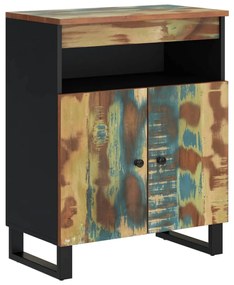 tömör 2-ajtós újrahasznosított fa tálalószekrény 60x33x75 cm