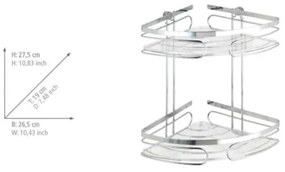 WENKO 20412100-Sarokpolc PREMIUM rozsdamentes acél 26,5x27,5 cm rozsdamentes acél/ezüstszínű