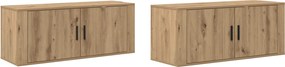 vidaXL Fali TV szekrény szett 2 pcs Artisan tölgy 100 x 34,5 x 40 cm