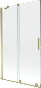 Mexen Velar, 2 szárnyas eltolható kádparaván 110 x 150 cm, 8mm átlátszó üveg, arany fényes profil, 896-110-000-01-50