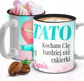 Bögre 300ml Fekete Belső Ajándék Apukának Az Ön Neve Saját tervezés