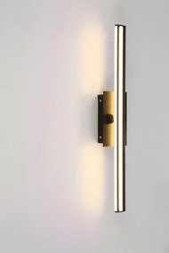 Globo 41499B Falikar fém szálcsiszolt alumínium és fekete színben, műanyag opál búrával. IP44, Schalter, SzxM:605x100, AL:58, tartozék: 1xLED 18W 230V, 3000K