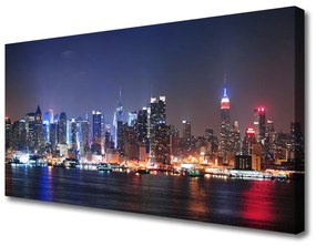 Vászonfotó Város Felhőkarcolók házak 125x50 cm
