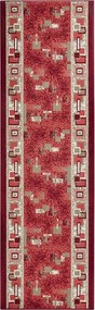 Piros futószőnyeg puha rövid hajjal 80x450cm