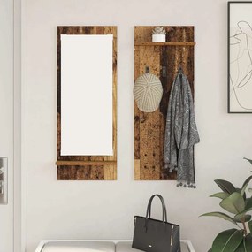 Fali Kabáthorog polcokkal Régi fa 70 x 10 x 90 cm Faanyag