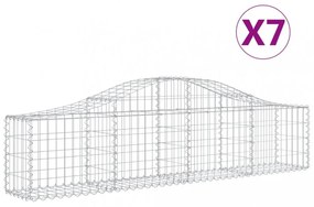 7 db íves horganyzott vas gabion kosár 200x30x40/60 cm