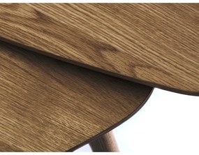 Barna dohányzóasztal szett tölgyfa dekorral 2 db-os 70x100 cm Adda – Unique Furniture