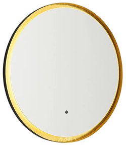 Fürdőszobai tükör fekete arannyal, LED-del és érintős dimmerrel - Pim