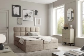 Boxspring ágy, 120x200, szürkésbézs Taupe, NEGRY