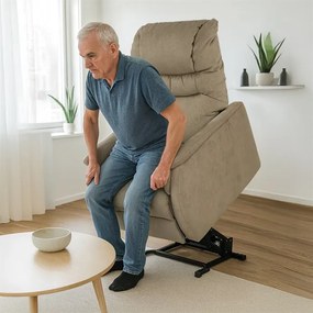 Elektromos Fekvőfotel, Bézs Szövet. TV-1171 CAP2