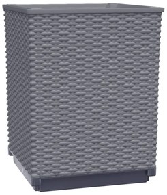 2 db sötétszürke polipropilén növénytartó 30 x 30 x 37 cm