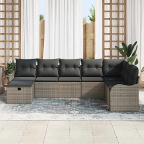 Kerti Kanapé Szett párnával 8 pcs Szürke 287,5 x 177,5 x 85 cm