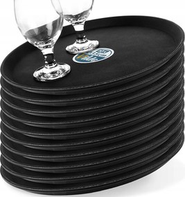 10 db Csúszásgátló pincértálca éttermi használatra, kerek, 35 cm