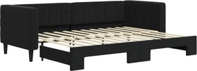 vidaXL fekete kihúzható bársony heverő 80 x 200 cm