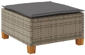 szürke polyrattan kerti ülőke párnával 63,5 x 56 x 32 cm