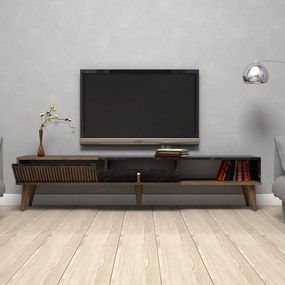 TV szekrény Milan - Diós, Fekete
