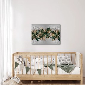Kép - Gold-green, trópusi levelek (70x50 cm)