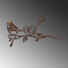 Bird fém kerti dísztárgy, barna, 50×26 cm