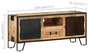 nyers mangófa TV-szekrény 110 x 31 x 46 cm