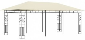 krémszínű pavilon szúnyoghálóval 6 x 3 x 2,73 m