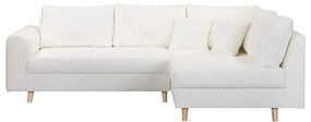 Fehér buklé sarokkanapé (jobb oldali) Ariella – Ropez