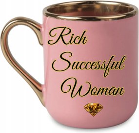 Elegáns Bögre Rich Successful Woman Arany Díszítés Prémium 330 Rózsaszín