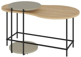 Dohányzóasztal szett tölgyfa dekoros asztallappal, 2 db-os 65x103 cm Rosie – Marckeric