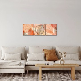 Festett őszi levelek képe (órával) (90x30 cm)