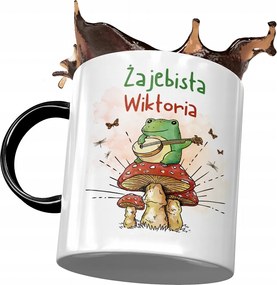 Fekete Bögre Viktória Barátnőknek Ajándék Nyomtatott Fotóval