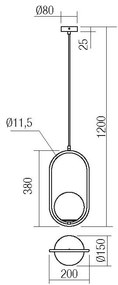 Matt arany függeszték NIVA Redo-01-2624