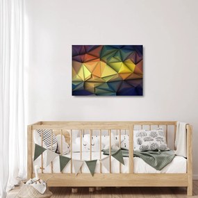 Kép - Sokszögű 3D absztrakció (üvegen) (70x50 cm)