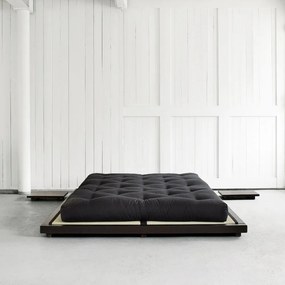 Dock fekete, borovi fenyőfa ágy, 160 x 200 cm - Karup Design