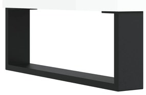 2 db magasfényű fehér szerelt fa éjjeliszekrény 40x30x50 cm