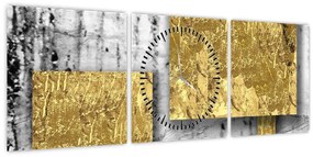 Kép - Arany négyzetek N⁰3 (órával) (90x30 cm)