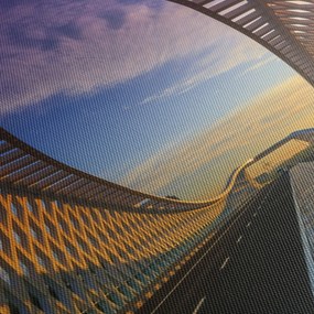 A modern hídépítészet képe (órával) (90x30 cm)
