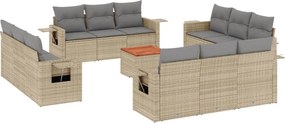 vidaXL 13 részes bézs polyrattan kerti ülőgarnitúra párnákkal
