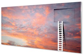 Akrilkép Létra naplemente ég 125x50 cm