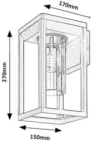 Rabalux 77085 - Kültéri fali lámpa ZERNEST 1xE27/15W/230V IP54 fekete