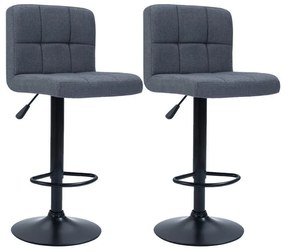 Szövet borítású bárszék 2db, sötétszürke