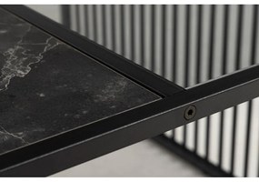 Fekete dohányzóasztal üveg asztallappal 80x80 cm Strington – Actona