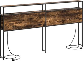 vidaXL Tároló fejtámla polcokkal Füstölt tölgy 180 cm Faanyag