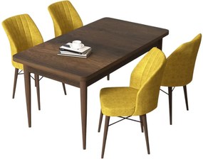Arp étkezőgarnitúra, barokk-mustársárga, 110 cm