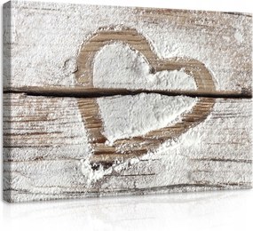 Vászonkép 70x50 Szív fa szerelem egyszerűség rusztikus textúra természetesség