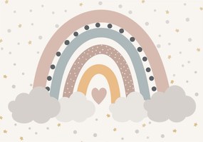 Fotótapéta flizelina Felhők Csillagok Szivárvány a gyerekszobába 520x318 +ragasztó