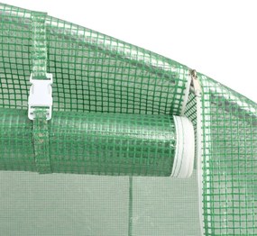 zöld acélvázas melegház 24 m² 6 x 4 x 2 m
