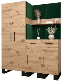 Előszobabútor Amanda 7 (artisan tölgy + zöld). 1085917