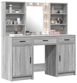 Sminkasztal Készlet 3 pcs Szürke sonoma 50 x 41 x 135 cm